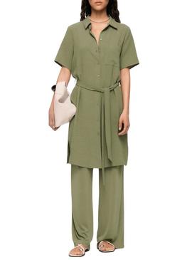 Vila Vijosa vestido curto com camisa verde Vijosa para mulher