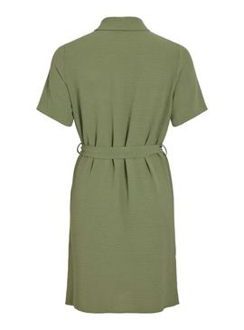 Vila Vijosa vestido curto com camisa verde Vijosa para mulher