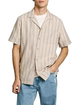 Camisa Pepe Jeans Altea Listras bege para homem