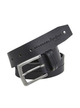 Cinto Pepe jeans Aidan em couro preto para homem.
