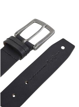 Cinto Pepe jeans Aidan em couro preto para homem.