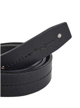Cinto Pepe jeans Aidan em couro preto para homem.
