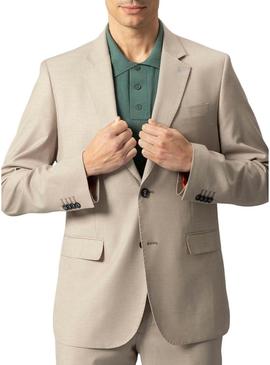 Americana de traje El Pulpo microdesenho arena para homem.