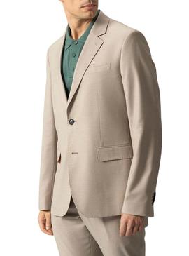 Americana de traje El Pulpo microdesenho arena para homem.