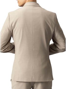 Americana de traje El Pulpo microdesenho arena para homem.