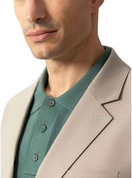 Americana de traje El Pulpo microdesenho arena para homem.