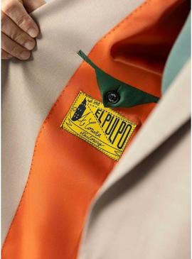 Americana de traje El Pulpo microdesenho arena para homem.