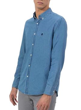 Camisa  El Pulpo denim azul para homem