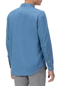 Camisa  El Pulpo denim azul para homem