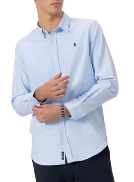 Camisa El Pulpo Oxford azul para homens.