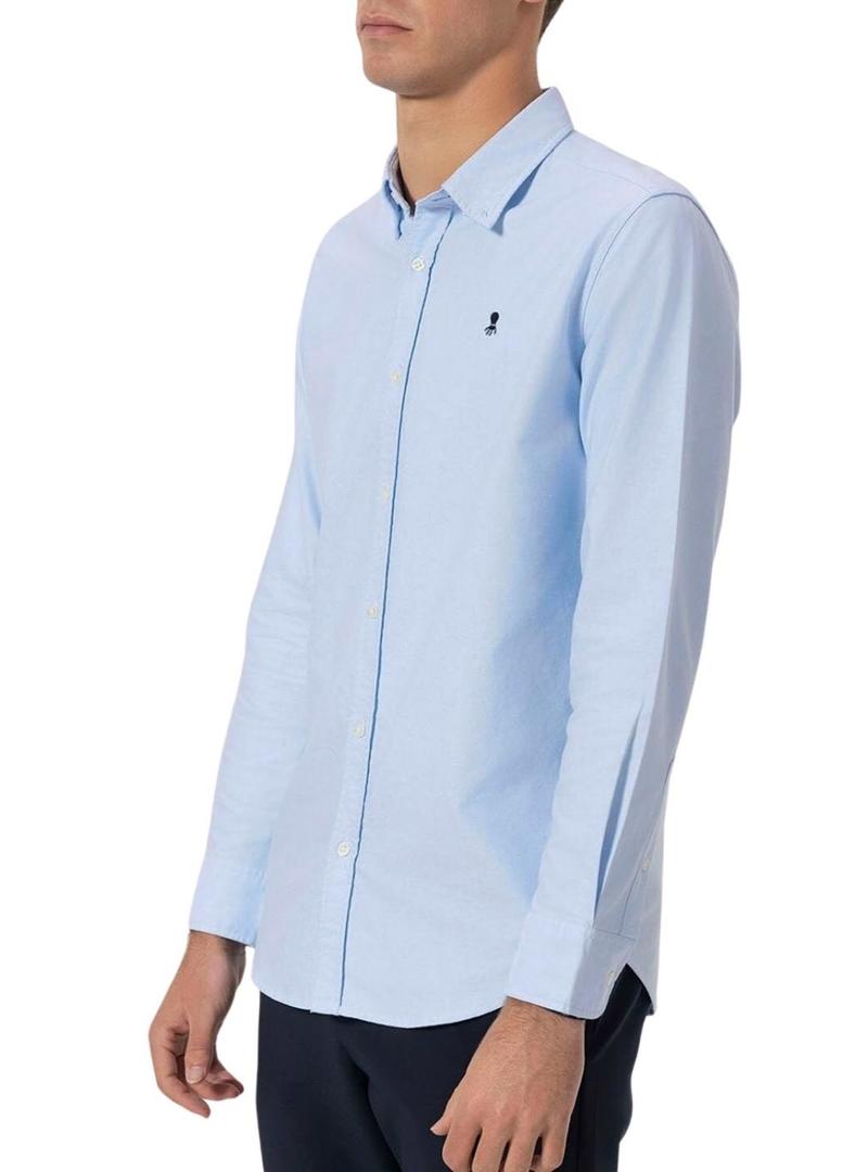 Camisa El Pulpo Oxford azul para homens.