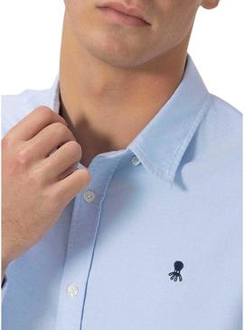 Camisa El Pulpo Oxford azul para homens.