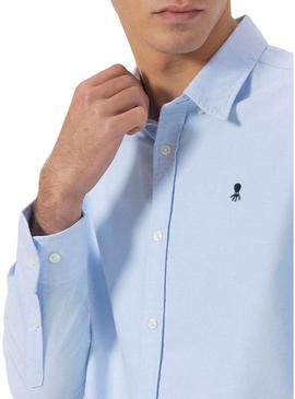 Camisa El Pulpo Oxford azul para homens.