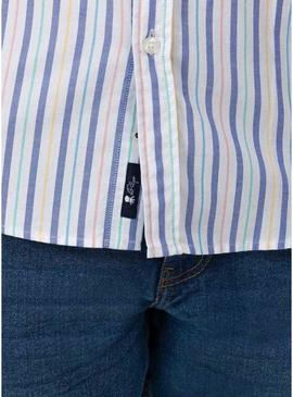 Camisa El Pulpo listras multicoloridas para homens