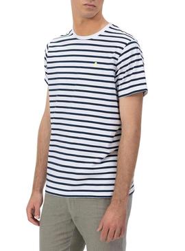 Camisa  El Pulpo listrado branco estampado para homem