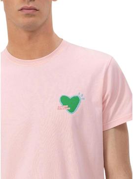 Camiseta  El Pulpo  Estampado The Artist rosa para homem.