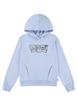 Moletom Levis Batwing Floral com capuz para menina