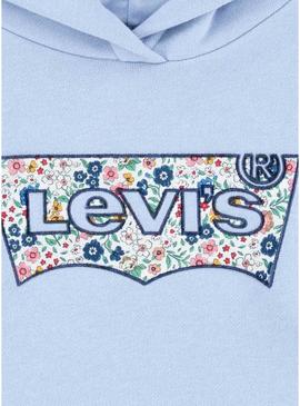Moletom Levis Batwing Floral com capuz para menina