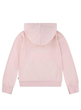 Moletom Levis Seasonal com capuz rosa para menina.