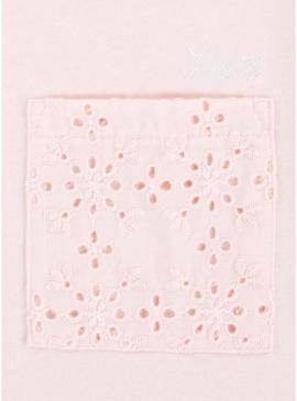 Camiseta Levis Roll Cuff rosa para menina