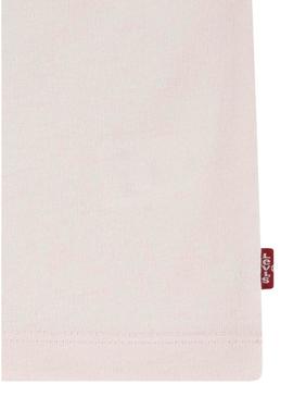 Camiseta Levis Roll Cuff rosa para menina