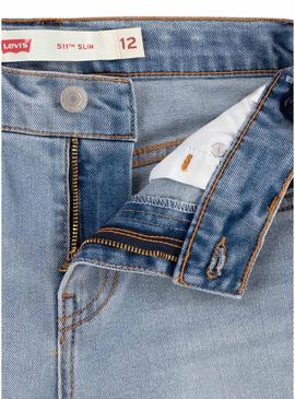 Short de ganga Levis 511 slim azul claro para criança.