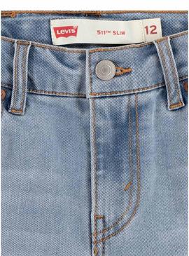 Short de ganga Levis 511 slim azul claro para criança.