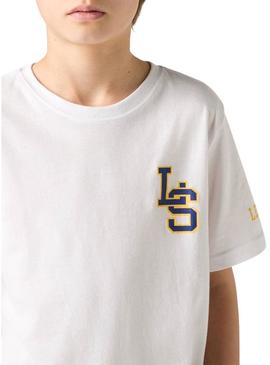 Camiseta Levi's LS Monogram branca para criança.