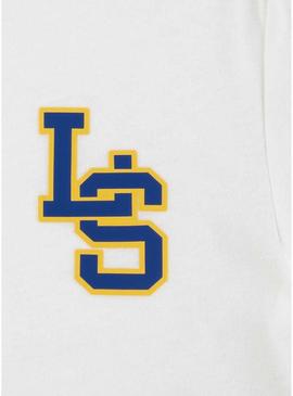 Camiseta Levi's LS Monogram branca para criança.