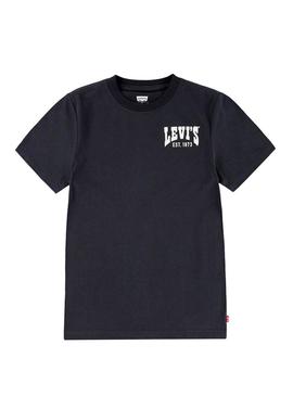 Camiseta Levi's Valley preta para criança.