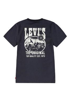 Camiseta Levi's Valley preta para criança.