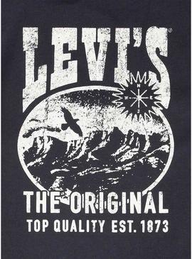 Camiseta Levi's Valley preta para criança.