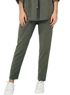 Calça Only Poptrash Aris verde para mulher.