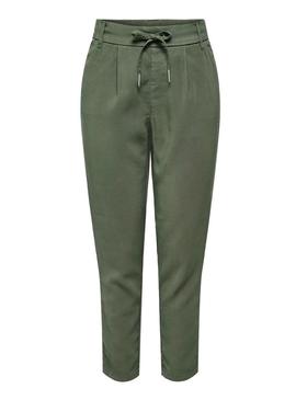 Calça Only Poptrash Aris verde para mulher.