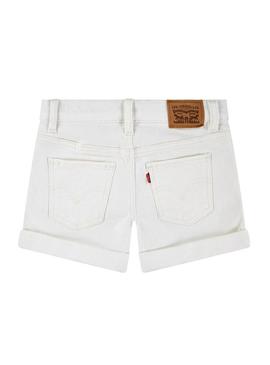 Shorts Levis em denim branco para menina.