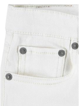 Shorts Levis em denim branco para menina.