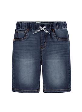 Bermuda Levis Dobby skinny escura para menino