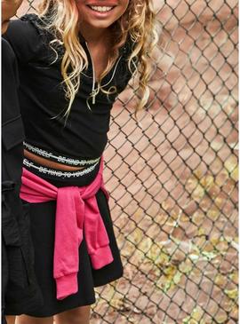 Conjunto Mayoral saia de malha preta para menina