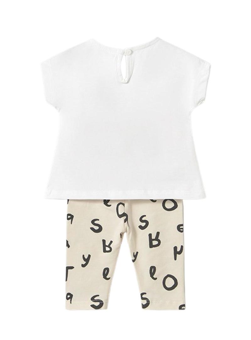 Conjunto de leggings beige de cerámica para bebé da marca Mayoral.
