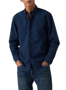 Camisa Levis Authentic azul marino para homem.