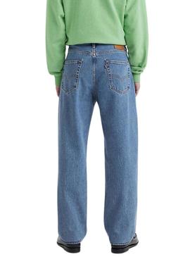 Calça Jeans Levis 568 solta azul reta para homem