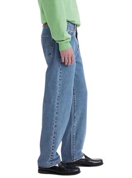 Calça Jeans Levis 568 solta azul reta para homem