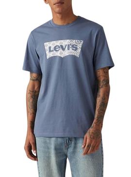 Camiseta Levis Graphic azul para homem.