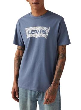 Camiseta Levis Graphic azul para homem.