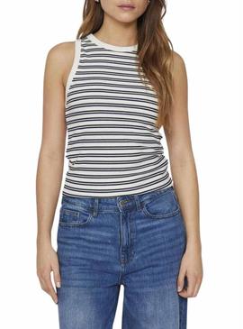 Camiseta Vila Visola listrada marinho para mulher.