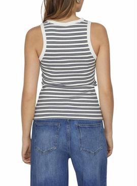 Camiseta Vila Visola listrada marinho para mulher.
