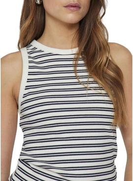 Camiseta Vila Visola listrada marinho para mulher.