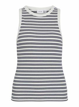 Camiseta Vila Visola listrada marinho para mulher.