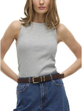 Camiseta Vila Visola cinza para mulher.