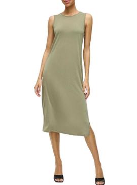 Vestido Vila Vimodala midi verde para mulher